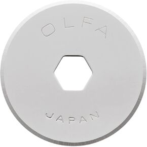 OLFA 18mm Rotary Cutter Replacement Blades, 2 Blades (RB18-2) - Stainless Steel Circular Rotary Fabric Cutter Blade for Crafts, Sewing, Quilting, Scrapbooking, Fits Most 18mm Rotary Cutters