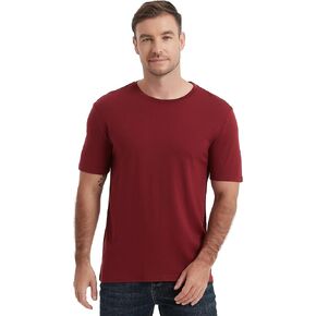 100% Merino Wool T Shirts for Men, Short Sleeve Lightweight Crew Undershirt, No-Odor Base Layer for Hiking Travel