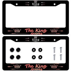 Bigfoot License Plate Frame 2 Pack Funny Black White Sasquatch Car Front License Plate Personalise Stainless Steel Metal Car Plates Funny License Plate Frames Decorative for Men Women