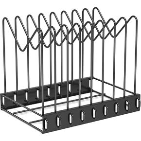 Desk File Organizer, 8 Slots Metal File Sorter Magazine Holder Document Rack,Desktop Bookshelf Organizer for Office School Home,Black
