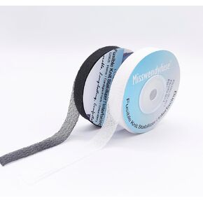 Misswendyfuse Knit Stay Tape,1/2''X30yards fusible Knit Hem stabilizer for Shoulder Seams and Pant hems,Single Side Adhesive, Ultra fine & Stretch (White)