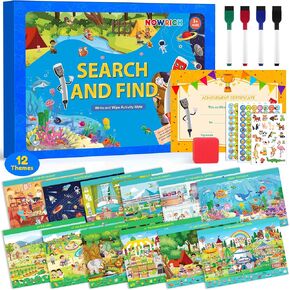 Preschool Learning Activities, Search and Find Books for Kids Ages 3,4,5,6, Busy Book for Toddlers, Educational Travel Game Toys for Road Trip Airplane, Arts and Crafts Birthday Gifts for Girl and Boy