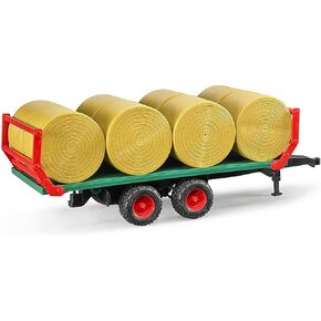 Bruder 02220 Bale Transport Trailer with 8 Round Bales