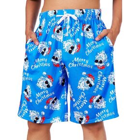 Vogseek Christmas Pajama Shorts for Mens Pjs Shorts Funny Loose Men Sleepwear