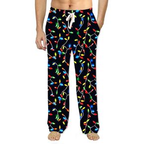 Mens Pajama Pants Christmas Halloween Sleepwear Lounge Pjs Pants with Pockets