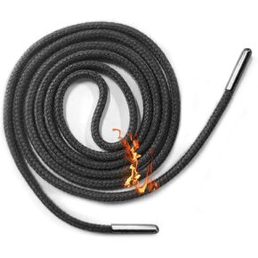 5/32"(4mm) Kevlar Fireproof Boot Lace,Unbreakable Heavy Duty Replacement Shoestring For Firefighting Logging Welder