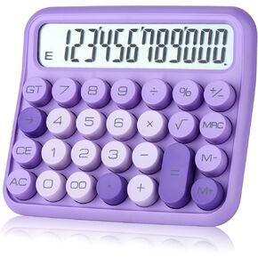 Mechanical Switch Calculator, 12 Digits, Large LCD Display, Pink Calculator Big Buttons, Mechanical Calculator, Calculators Desktop Calculator, Cute Calculator,for Everyday Life and Basic Office Work