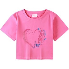 HH Family Crop Tops for Girls with Graphic Prints Stylish and Comfortable Tees Clothes for Kids