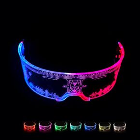 MaxLax led Furture Visor Glasses,7 Colors 4 Modes for Club,Christmas， Party