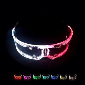 MaxLax led Furture Visor Glasses,7 Colors 4 Modes for Club,Christmas， Party