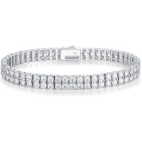 11 Carats 3mm 2 Row Tennis Bracelets For Women Men,D Color VVS1 Lab-Grown Moissanite Diamond,Wedding Bridal Fine Jewelry,Anniversary Birthday Gift,Length 7.5 Inch