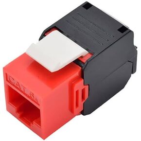 Newyork Cables® Pack of 10 Cat6a RJ45 Keystone Jack | 180 Degree Vertical UTP Toolless Termination Female Jack | Network Ethernet Adapter Compatible with Wall Plate Unloaded Blank Patch Panel | Yellow in Saudi Arabia
