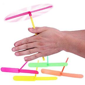CiCy 50 PCS Plastic Dragonfly Plastic Bamboo-Copter Bamboo Dragonfly Toy Multi-Colored（Color Random）