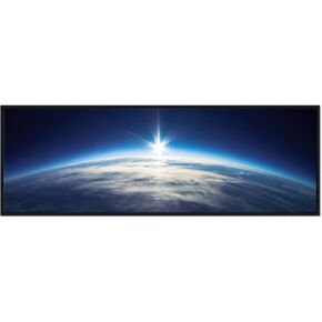 Pyradecor Black Framed Large Blue Universe Earth Modern Landscape Canvas Prints Wall Art Space Pictures Artwork for Living Room Bedroom Office Home Decorations
