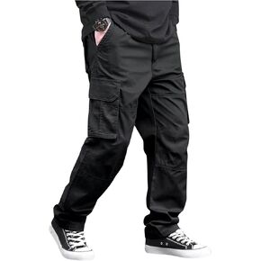 Verdusa Men's Drawstring Waist Straight Leg Cargo Pants with Pockets