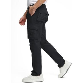 Cargo Pants for Men Cotton Fabric 6 Deep Pockets Straight-Leg Design Work Pants for Men