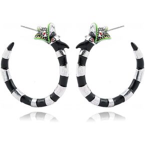 Halloween Sandworm Earring - Beetle Snake Juice Hoop Earrings - Costume Jewelry for Women Men