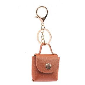 Mini PU Leather Handbag keychain - Coin Purse, Earphone Pouch, Keychain - Elegant and Minimalist Design for Women (Black)
