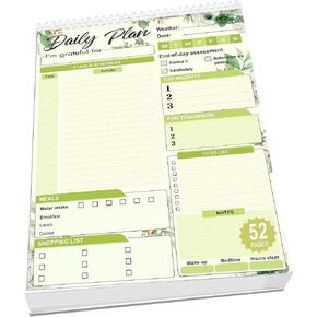 Daily Plan Notepad 2025, 52 Sheets 8.5" X 11.5" Daily for To-Do Lists, Habit Tracking, Academic Scheduling, and Productivity Goals - Perfect for Work, Home, and Office Organization| Rainbows