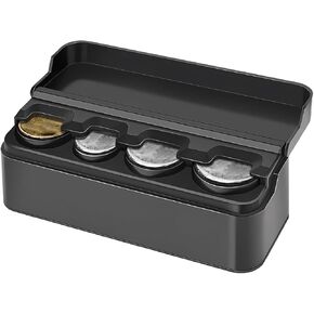 Mandark Car Coin Holder, Automotive Coin Change Storage Organizer, Large Capacity Vehicle Interior Money Dispenser Accessories for Cars Homes Offices, Universal for RV, SUV, Truck