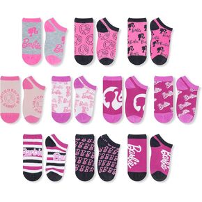 Barbie Girls Socks - 10 Pack of Stylish Crew Socks with Arch Support Featuring Fun Official Designs for Ages 7-14