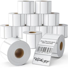 2.25" x 1.25" Direct Thermal Labels,Self-Adhesive Barcode & Multipurpose Labels 2-1/4x1-1/4 Address Shipping Stickers,12 Rolls,12000 Labels