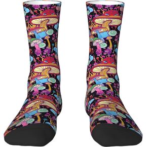 Mushrooms Skulls Socks For Men Women Funny Novelty Crew Socks Gifts
