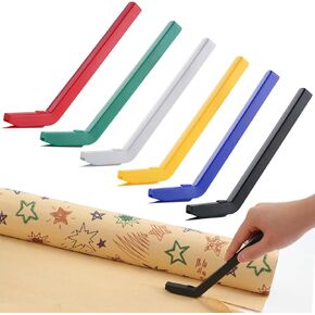 LIZAAL 6-Pack Wrapping Paper Cutter Set | Safe and Easy Gift Wrap Cutter for Christmas and Birthday | Wrapping Paper Cutter Slider for Home, Office or Classroom (6-Colors)