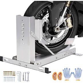 CXRCY Motorcycle Wheel Chock Stand,Anti-Rust Stainless Steel Motorcycle/Trailer Stop,3300LBS Load Capacity