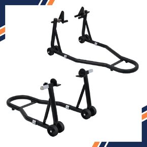 Motorcycle Stand Lift, 1100lbs Front and Rear Combo Wheel Lift Stands, Swingarm Spool Paddock Stands, Compatible with Most Yamaha, Honda, Kawasaki, Suzuki, Ducati, BMW Motorcycles, Black