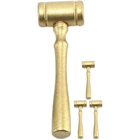 EXCEART 4pcs Golden Mini Wooden Gavel Auction Hammer Judge Hammer Courtroom Gavel Lawyer Judge Auction Cosplay Tools Toy for Justice Costume Accessories