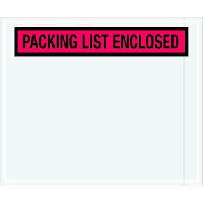 Tape Logic TLPL435 "Packing List Enclosed" Envelopes, Panel Face, 10" x 12", Red (Pack of 500)