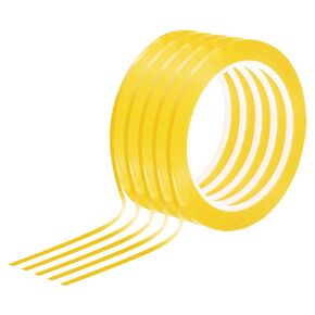 YOKIVE 5 Pcs Whiteboard Tapes, Graphic Tape Pinstripe Tapes for Graphic, Chart Marking, DIY, Art, Crafts (Dark Yellow, 1/8-inch)