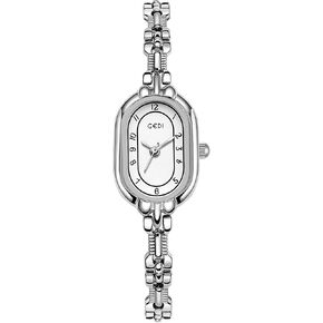 FANMIS Women's Vintage Oval Watches Luxury Minimalism Bracelet Small Gold Watch Ladies Analog Waterproof Watch Fashion Bangle Bracelet Dress Watch with Stainless Steel Band