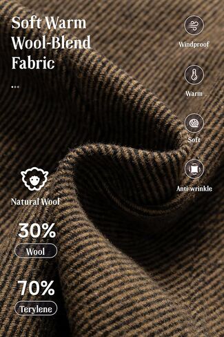 Chrisuno Men's Classic Long Pea Coat Warm Wool Blend Winter Trench Coat Single Breasted Overcoat with Detachable Collar in Saudi Arabia