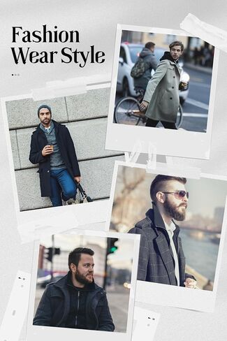 Chrisuno Men's Classic Long Pea Coat Warm Wool Blend Winter Trench Coat Single Breasted Overcoat with Detachable Collar in Saudi Arabia