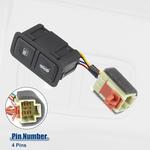 ACROPIX Rear Trunk Lid Fuel Filler Door Switch Assembly Fit for Hyundai Sonata - Pack of 1 Black in Kuwait