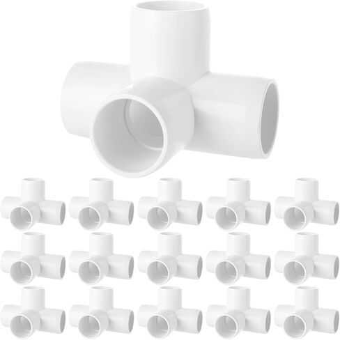 12 Pack 5 Way Pvc Fitting 1 inch Furniture PVC Fittings 5-Way Furnitures PVC Fittings 1 inch PVC Corner Fittings Connector for Building PVC Furniture Greenhouse Shed Pipe Fittings Tent Connection in Saudi Arabia