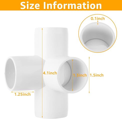 12 Pack 5 Way Pvc Fitting 1 inch Furniture PVC Fittings 5-Way Furnitures PVC Fittings 1 inch PVC Corner Fittings Connector for Building PVC Furniture Greenhouse Shed Pipe Fittings Tent Connection in Saudi Arabia