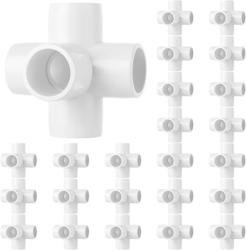 12 Pack 5 Way Pvc Fitting 1 inch Furniture PVC Fittings 5-Way Furnitures PVC Fittings 1 inch PVC Corner Fittings Connector for Building PVC Furniture Greenhouse Shed Pipe Fittings Tent Connection in Saudi Arabia