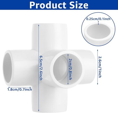 12 Pack 5 Way Pvc Fitting 1 inch Furniture PVC Fittings 5-Way Furnitures PVC Fittings 1 inch PVC Corner Fittings Connector for Building PVC Furniture Greenhouse Shed Pipe Fittings Tent Connection in Saudi Arabia