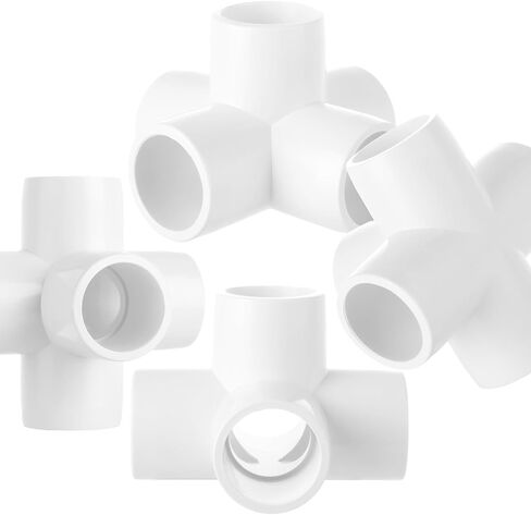 12 Pack 5 Way Pvc Fitting 1 inch Furniture PVC Fittings 5-Way Furnitures PVC Fittings 1 inch PVC Corner Fittings Connector for Building PVC Furniture Greenhouse Shed Pipe Fittings Tent Connection in Saudi Arabia