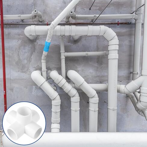12 Pack 5 Way Pvc Fitting 1 inch Furniture PVC Fittings 5-Way Furnitures PVC Fittings 1 inch PVC Corner Fittings Connector for Building PVC Furniture Greenhouse Shed Pipe Fittings Tent Connection in Saudi Arabia