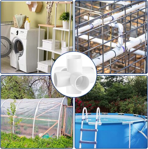 12 Pack 5 Way Pvc Fitting 1 inch Furniture PVC Fittings 5-Way Furnitures PVC Fittings 1 inch PVC Corner Fittings Connector for Building PVC Furniture Greenhouse Shed Pipe Fittings Tent Connection in Saudi Arabia