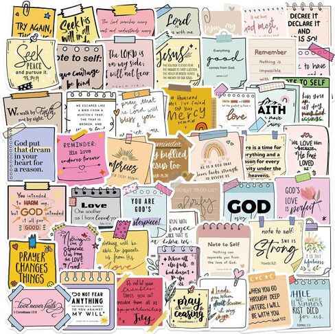 100PCS Bible Verse Faith Stickers,Christian Inspirational Stickers,Jesus Stickers,Vinyl Waterproof Stickers,for Water Bottle Laptop Phone Bumper Computer Guitar,Teens Adults Women Christian Gift in Saudi Arabia