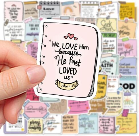 100PCS Bible Verse Faith Stickers,Christian Inspirational Stickers,Jesus Stickers,Vinyl Waterproof Stickers,for Water Bottle Laptop Phone Bumper Computer Guitar,Teens Adults Women Christian Gift in Saudi Arabia
