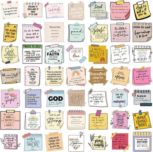 100PCS Bible Verse Faith Stickers,Christian Inspirational Stickers,Jesus Stickers,Vinyl Waterproof Stickers,for Water Bottle Laptop Phone Bumper Computer Guitar,Teens Adults Women Christian Gift in Saudi Arabia