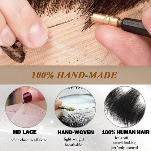 Fake Beard Realistic Beard 100% Human Hair Fake Face Beard Realistic Full Hand Tied Costume Facial Hair for Man、Adults Lace Invisible Fake Mustache for Halloween Drama Party Movie Makeup(Black) in Saudi Arabia
