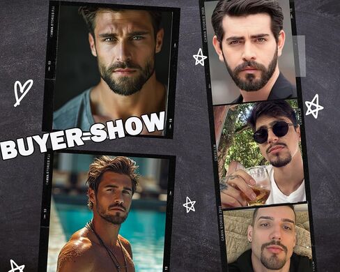 Fake Beard Realistic Beard 100% Human Hair Fake Face Beard Realistic Full Hand Tied Costume Facial Hair for Man、Adults Lace Invisible Fake Mustache for Halloween Drama Party Movie Makeup(Black) in Saudi Arabia