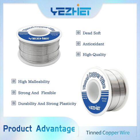 Tinned Copper Wire 62 Ft, 16 Gauge, 0.5LB Spool for Stained Glass Project, Crafts, and Jewelry Making in Saudi Arabia